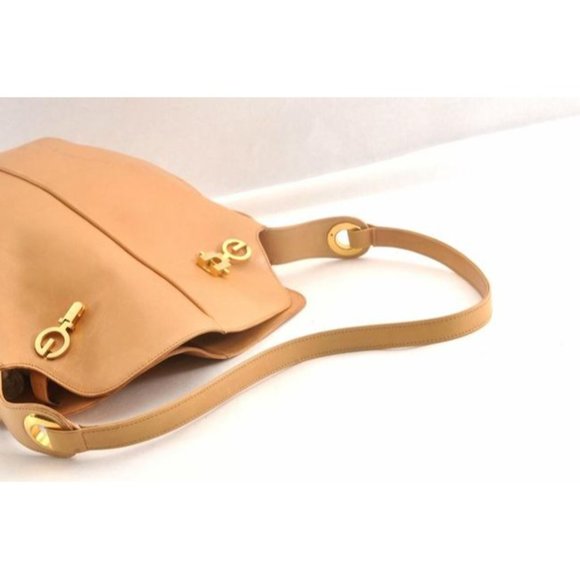 Gucci Yellow Leather Horse-bit Bucket Bag Belted W Gold GG Top - Picture 7 of 12